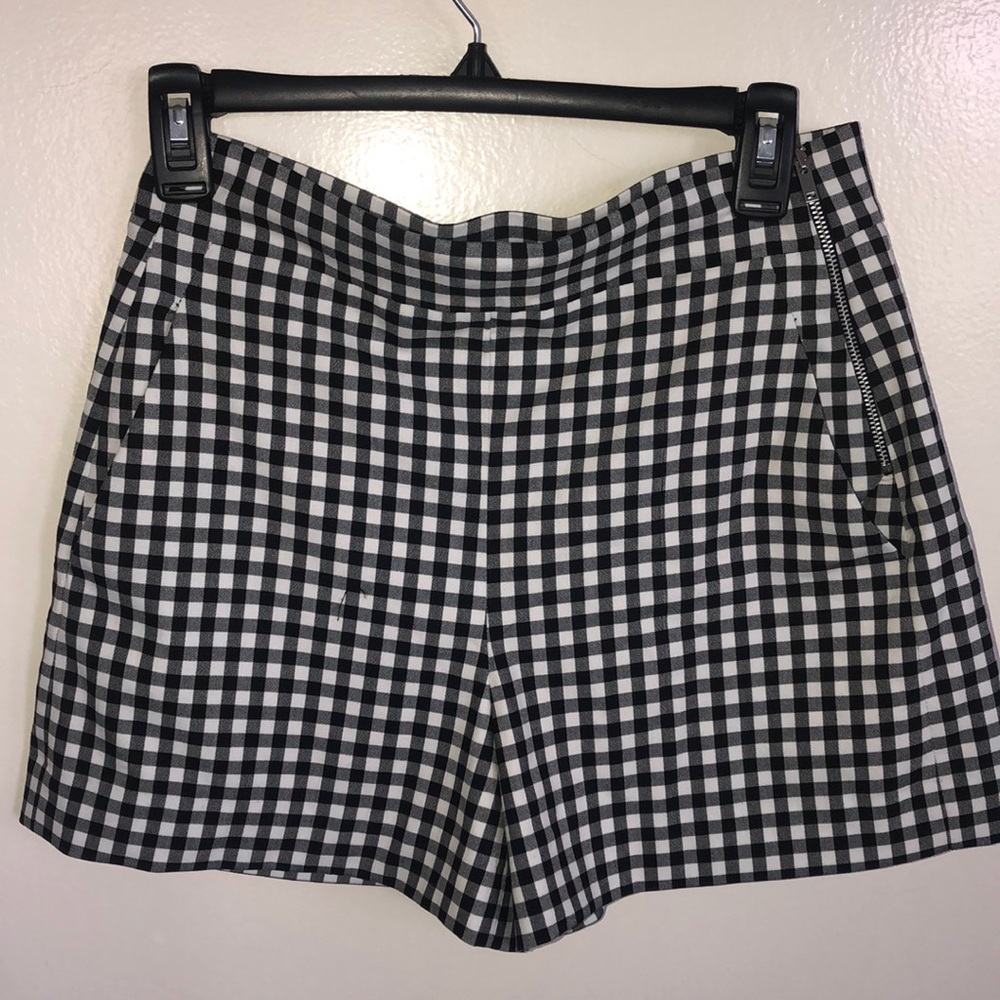 Zara high waisted checkered shorts